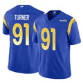 LA.Rams #91 Kobie Turner Player Royal Limited Vapor F.U.S.E. Home Game PETTCS Stitched Jerseys