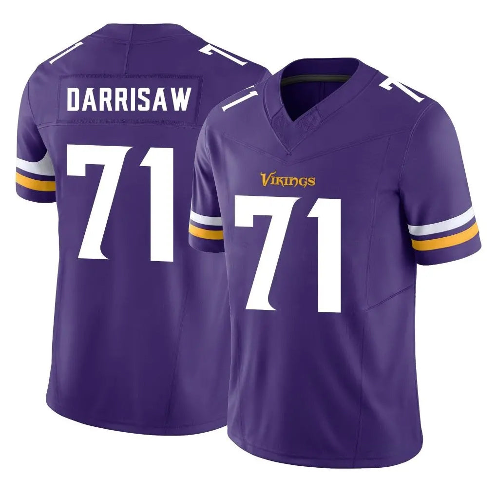 M.Vikings #71 Christian Darrisaw Player Purple Limited Vapor F.U.S.E. Home Game PETTCS Stitched Jerseys