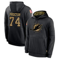 M.Dolphins #74 Kadyn Proctor Player Black Salute to Service Hoodies Limited Game PETTCS Stitched Jerseys