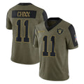 LV.Raiders #11 Jeremy Chinn Player Olive Salute To Service Limited Game PETTCS Stitched Jerseys