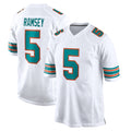 M.Dolphins #5 Jaylen Wright Player White Limited Home Game PETTCS Stitched Jerseys
