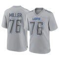 D.Lions #76 Blake Miller Player Gray Atmosphere Fashion Home Game PETTCS Stitched Jerseys