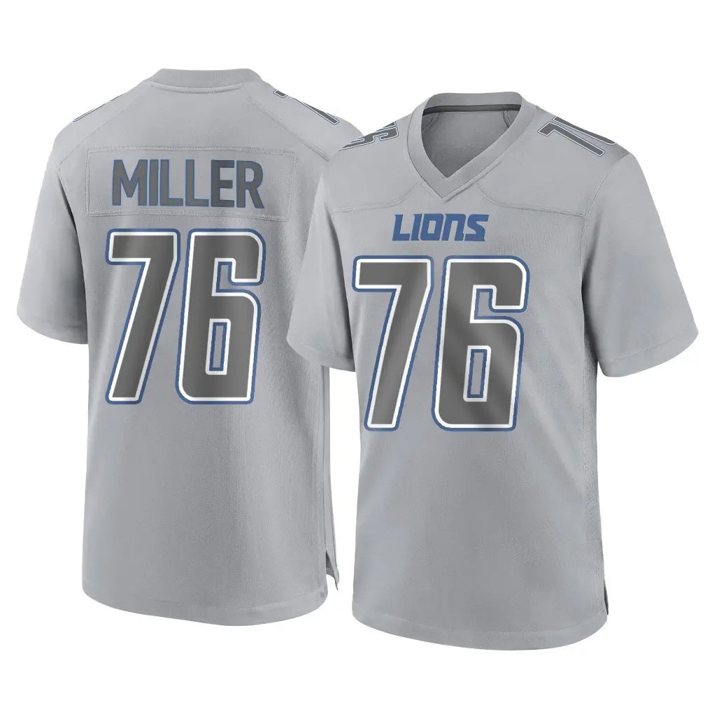 D.Lions #76 Blake Miller Player Gray Atmosphere Fashion Home Game PETTCS Stitched Jerseys