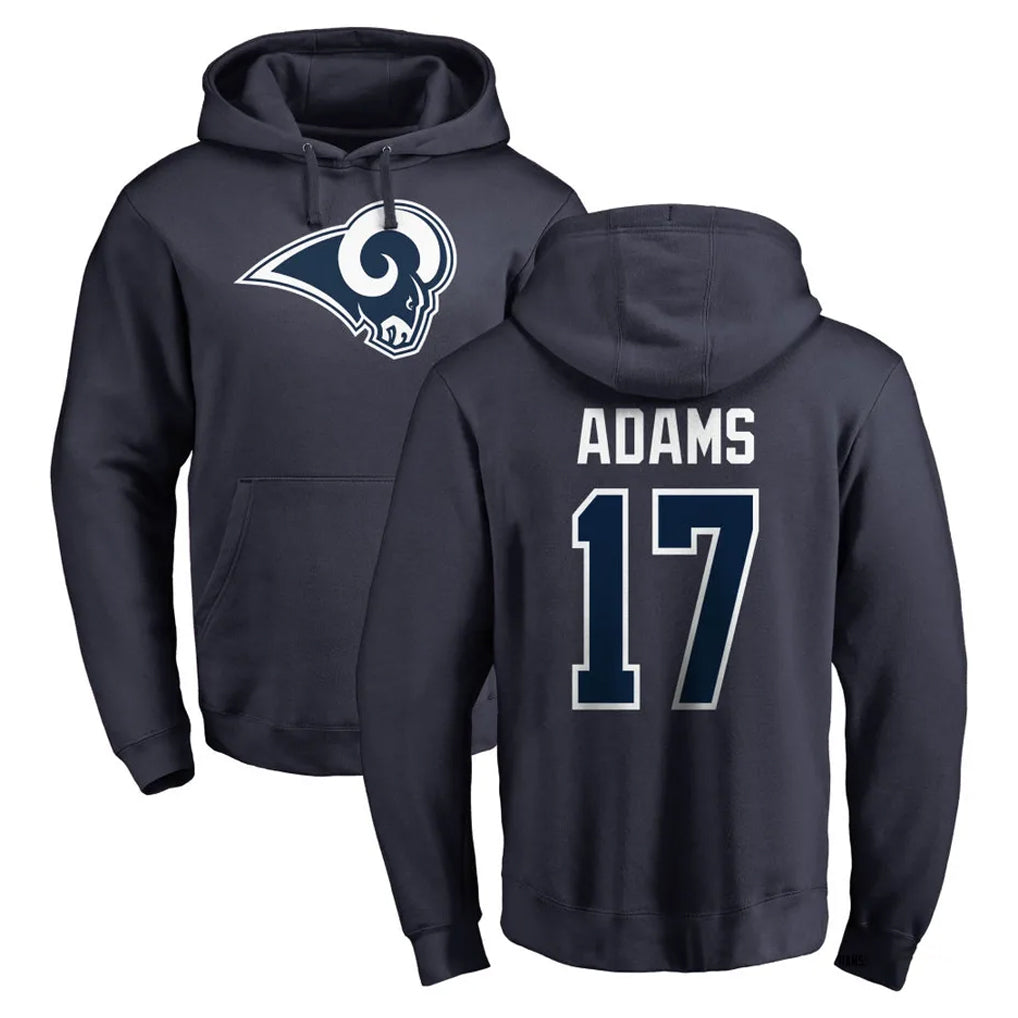LA.Rams #17 Davante Adams Player Navy Pullover Hoodie Limited Game STECN Stitched Jerseys