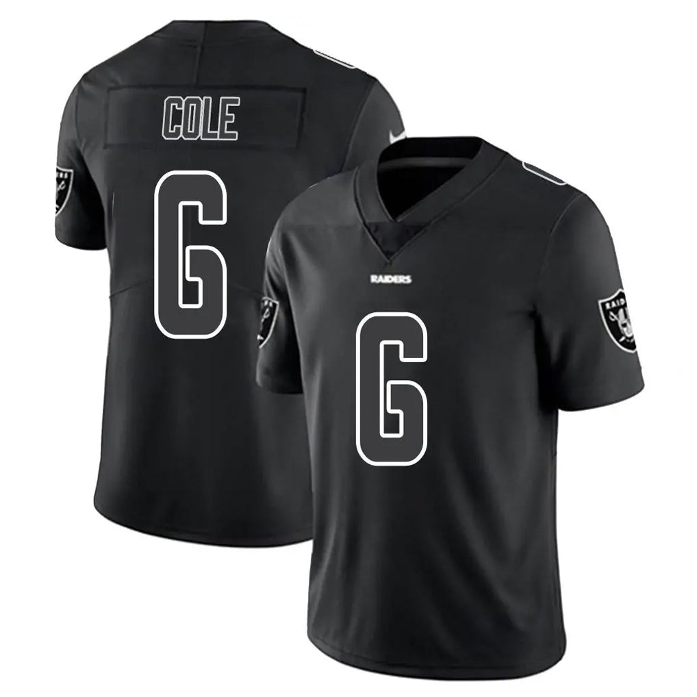 LV.Raiders #6 A.J. Cole Player Black Limited Black Impact Home Game PETTCS Stitched Jerseys