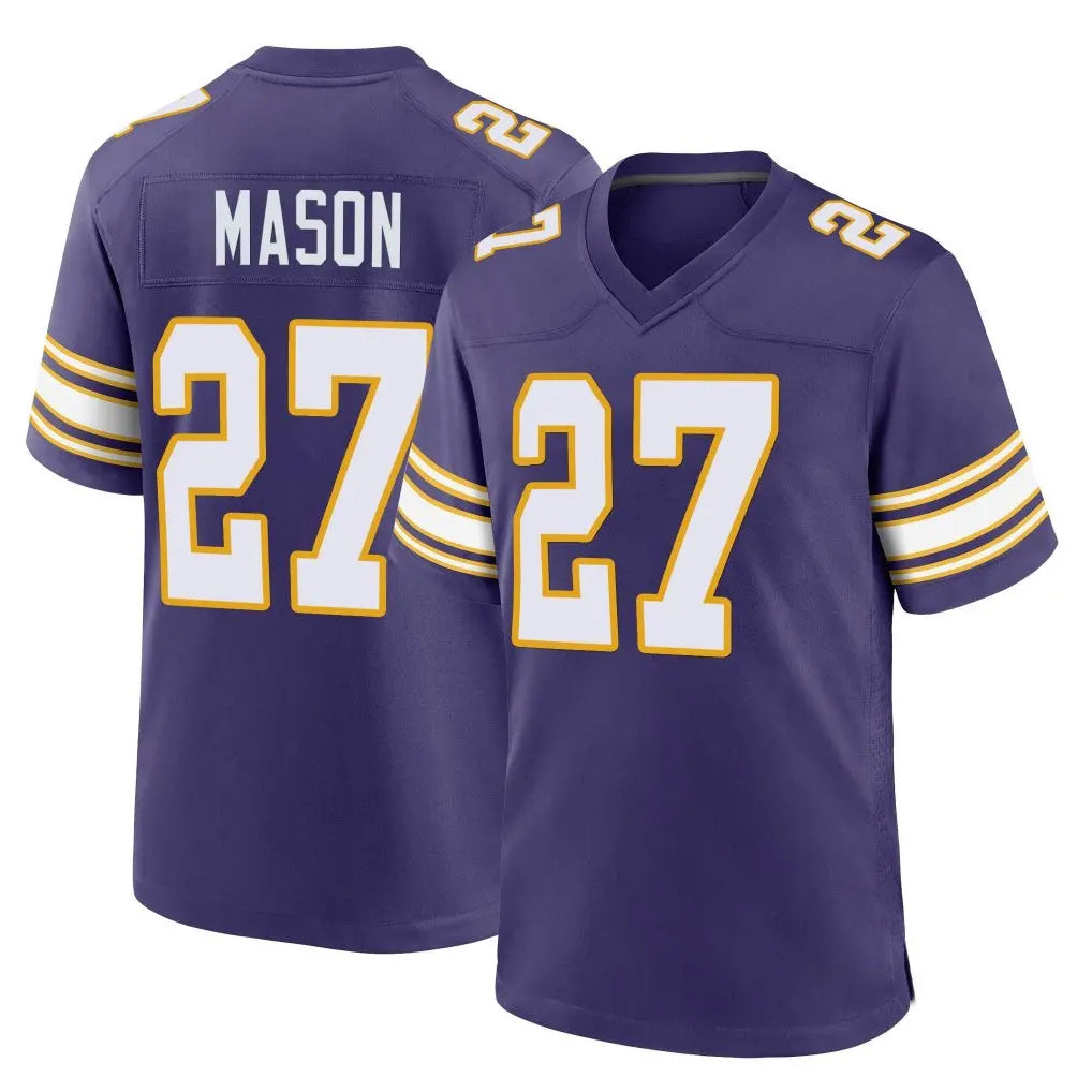 M.Vikings #27 Jordan Mason Player Purple Classic Home Game PETTCS Stitched Jerseys