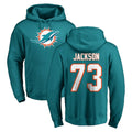 M.Dolphins #73 Austin Jackson Player Aqua LOGO Pullover Hoodies Limited PETTCS Stitched Jerseys