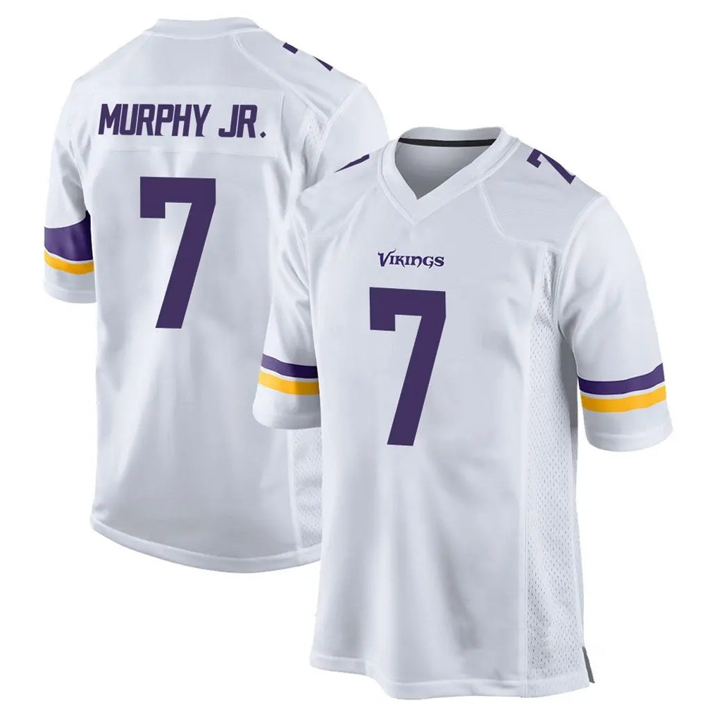 M.Vikings #7 Byron Murphy Jr. Player White Home Game PETTCS Stitched Jerseys
