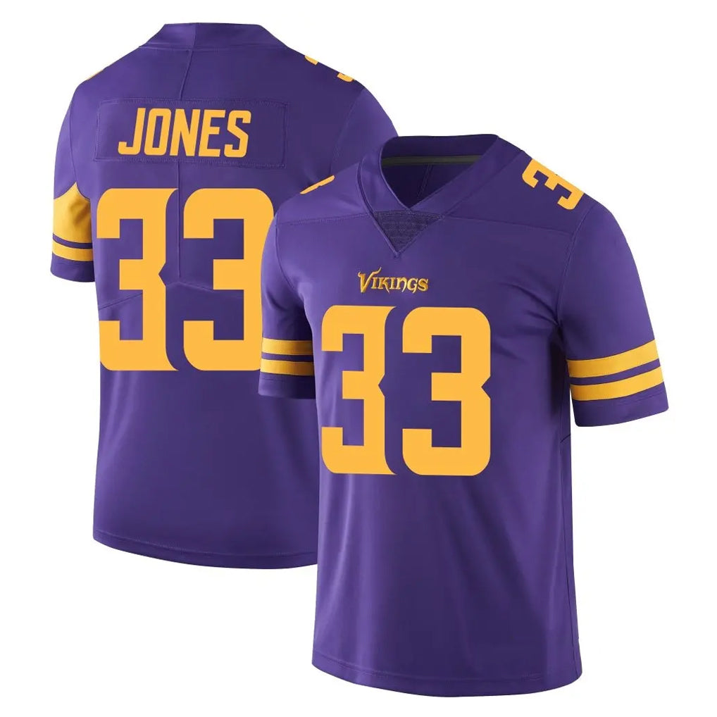 M.Vikings #33 Aaron Jones Sr. Player Purple Limited Color Rush Home Game PETTCS Stitched Jerseys