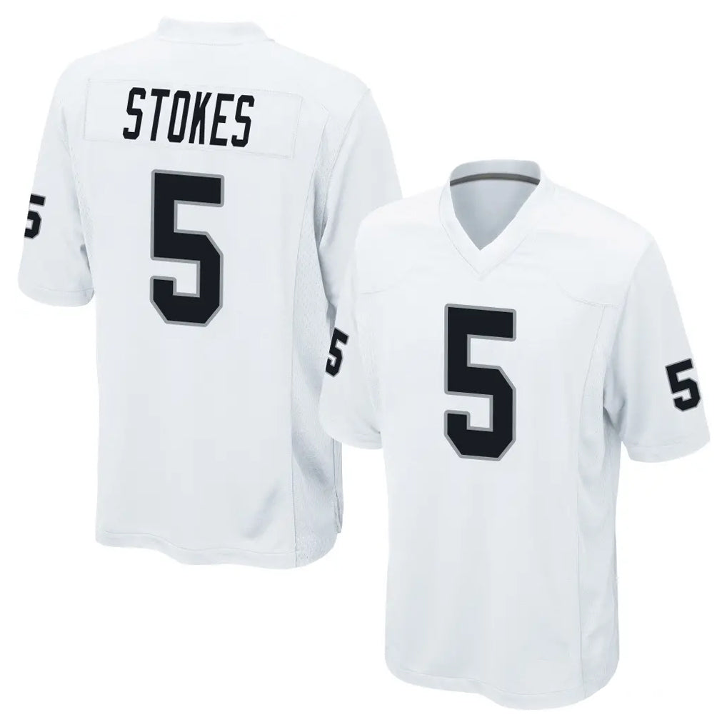 LV.Raiders #5 Eric Stokes Player White Home Game PETTCS Stitched Jerseys
