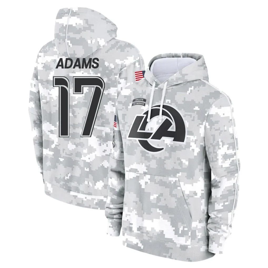 LA.Rams #17 Davante Adams Player Arctic Camo Salute to Service Hoodies Limited Game STECN Stitched Jerseys