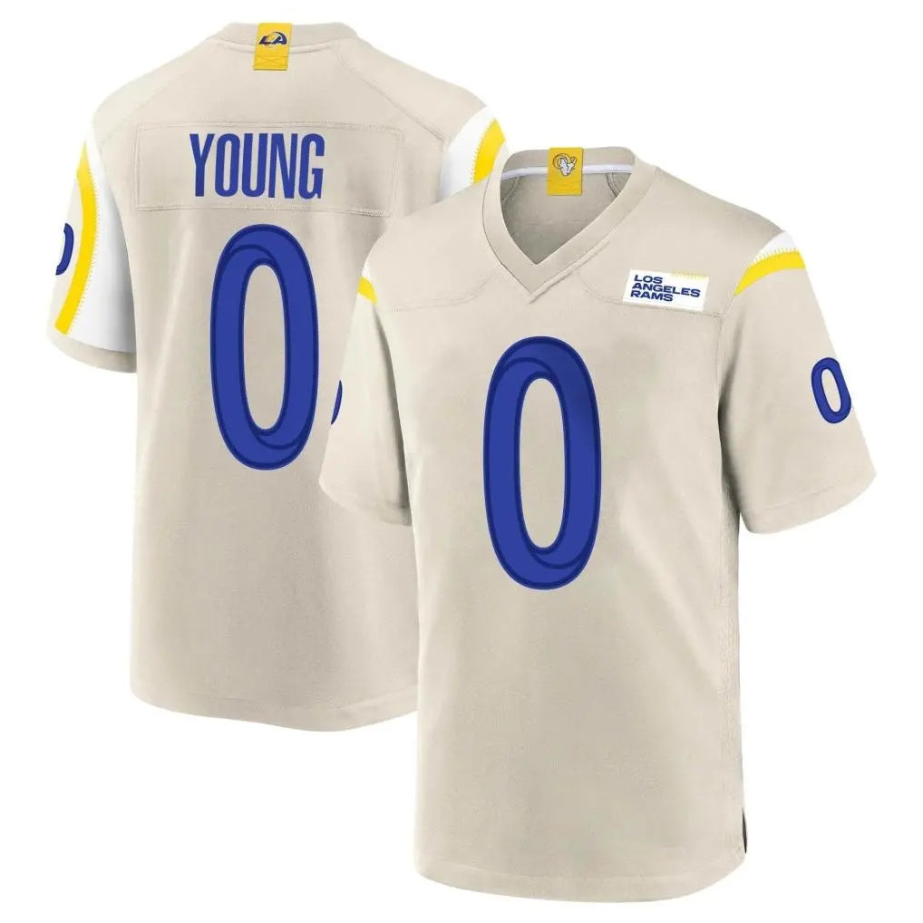 LA.Rams #0 Byron Young Player Bone Home Game PETTCS Stitched Jerseys