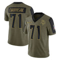 M.Vikings #71 Christian Darrisaw Player Olive Salute To Service Limited Game PETTCS Stitched Jerseys