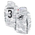 M.Dolphins #3 Chris Johnson Player Arctic Camo Salute to Service Hoodies Limited Game PETTCS Stitched Jerseys