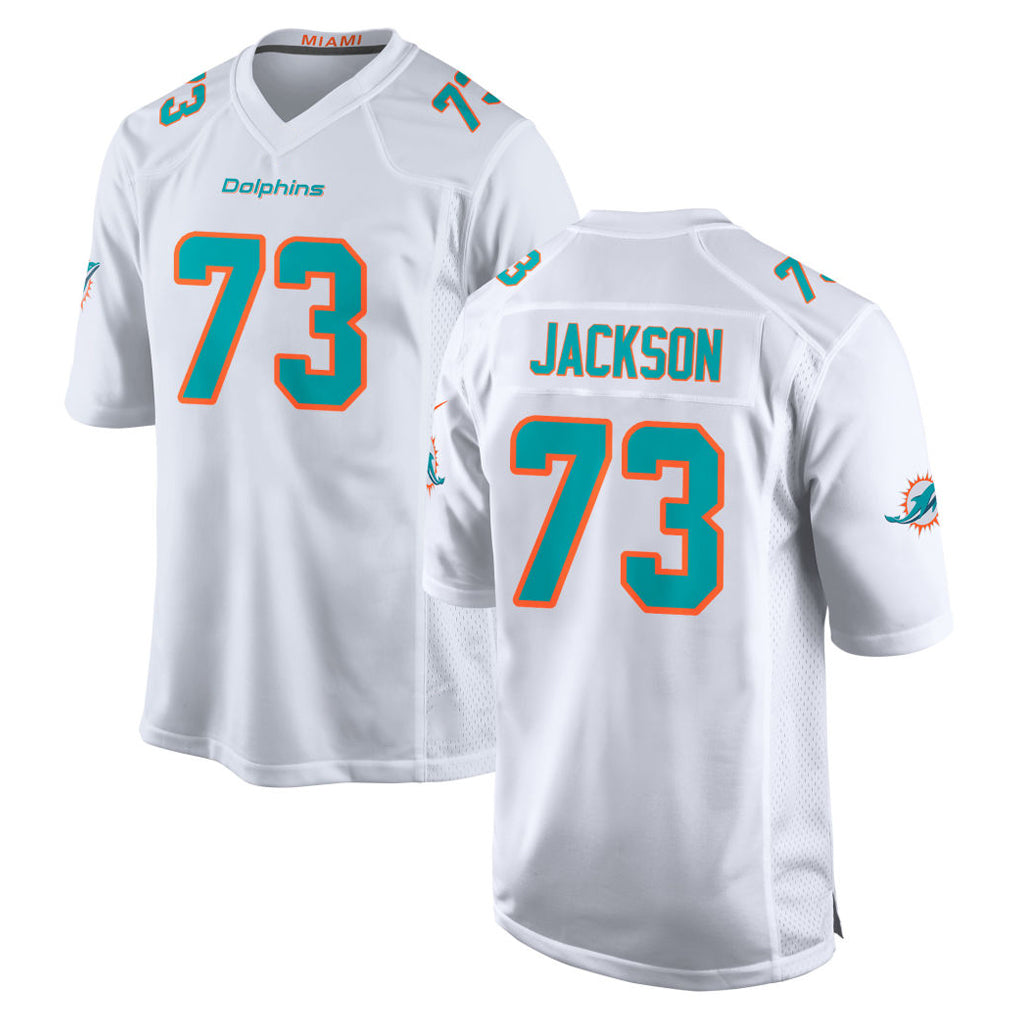 M.Dolphins #73 Austin Jackson Player White Limited Home Game PETTCS Stitched Jerseys