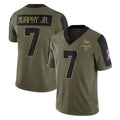 M.Vikings #7 Byron Murphy Jr. Player Olive Salute To Service Limited Game PETTCS Stitched Jerseys