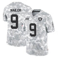 LV.Raiders #9 Jalen Nailor Player Arctic Camo Salute To Service Limited Game PETTCS Stitched Jerseys