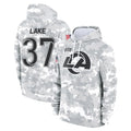 LA.Rams #37 Quentin Lake Player Arctic Camo Salute to Service Hoodies Limited Game PETTCS Stitched Jerseys