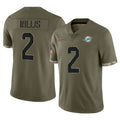 M.Dolphins #2 Malik Willis Player Olive Salute To Service Limited PETTCS Stitched Jerseys
