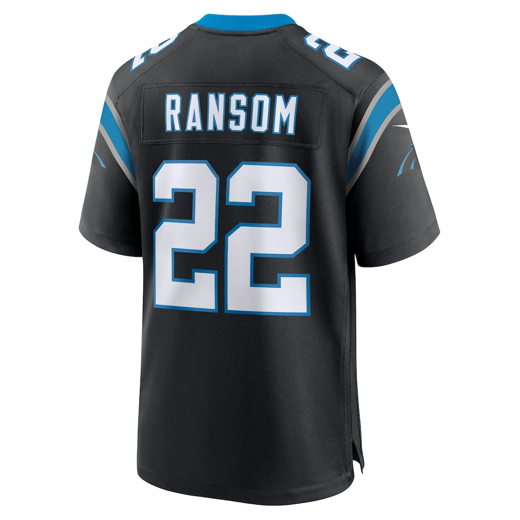 PETTCS C.Panthers #22 Lathan Ransom Black Team Game Jersey