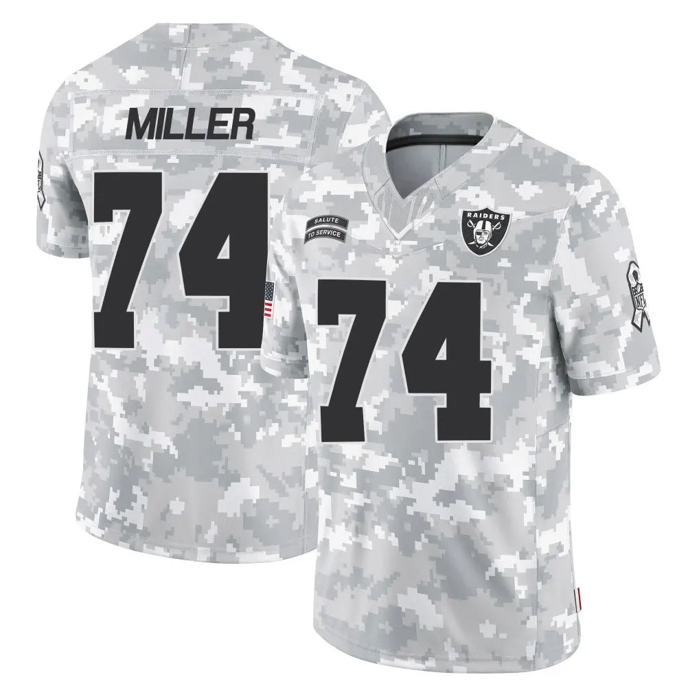 LV.Raiders #74 Kolton Miller Player Arctic Camo Salute To Service Limited Game PETTCS Stitched Jerseys