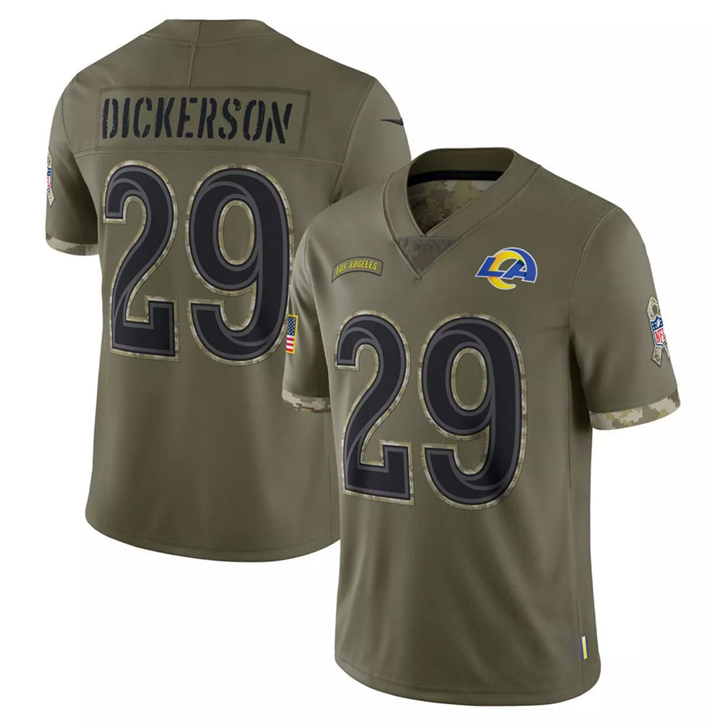 LA.Rams #29 Eric Dickerson Player Olive Salute To Service Limited PETTCS Stitched Jerseys