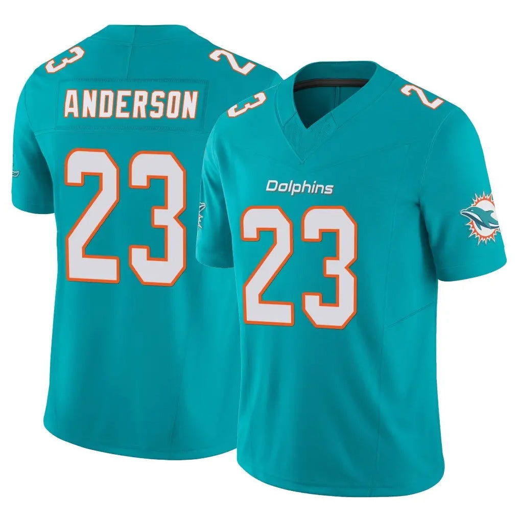 M.Dolphins #23 Zayne Anderson Player Aqua Limited Vapor F.U.S.E. Home Game PETTCS Stitched Jerseys