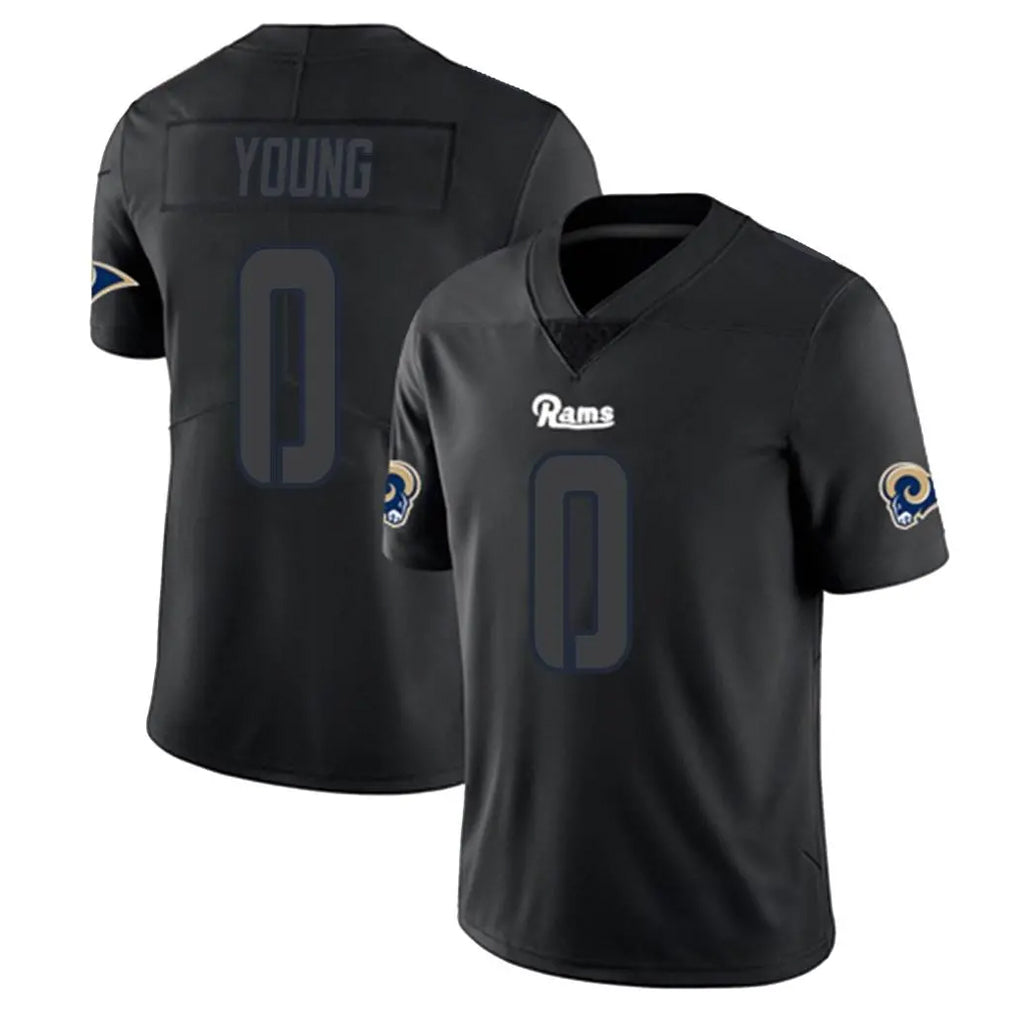 LA.Rams #0 Byron Young Player Black Impact Limited Home Game PETTCS Stitched Jerseys