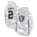 LV.Raiders #2 Ashton Jeanty Player Arctic Camo Salute to Service Hoodies Limited Game PETTCS Stitched Jerseys