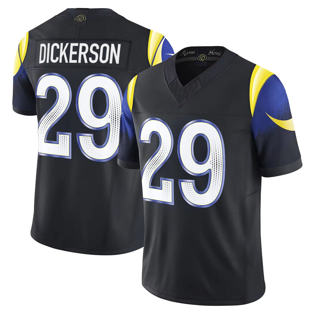 LA.Rams #29 Eric Dickerson Player Black Rivalries Vapor Limited PETTCS Stitched Jerseys