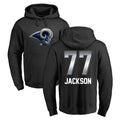 LA.Rams #77 Alaric Jackson Player Black Pullover Hoodie Limited Game PETTCS Stitched Jerseys
