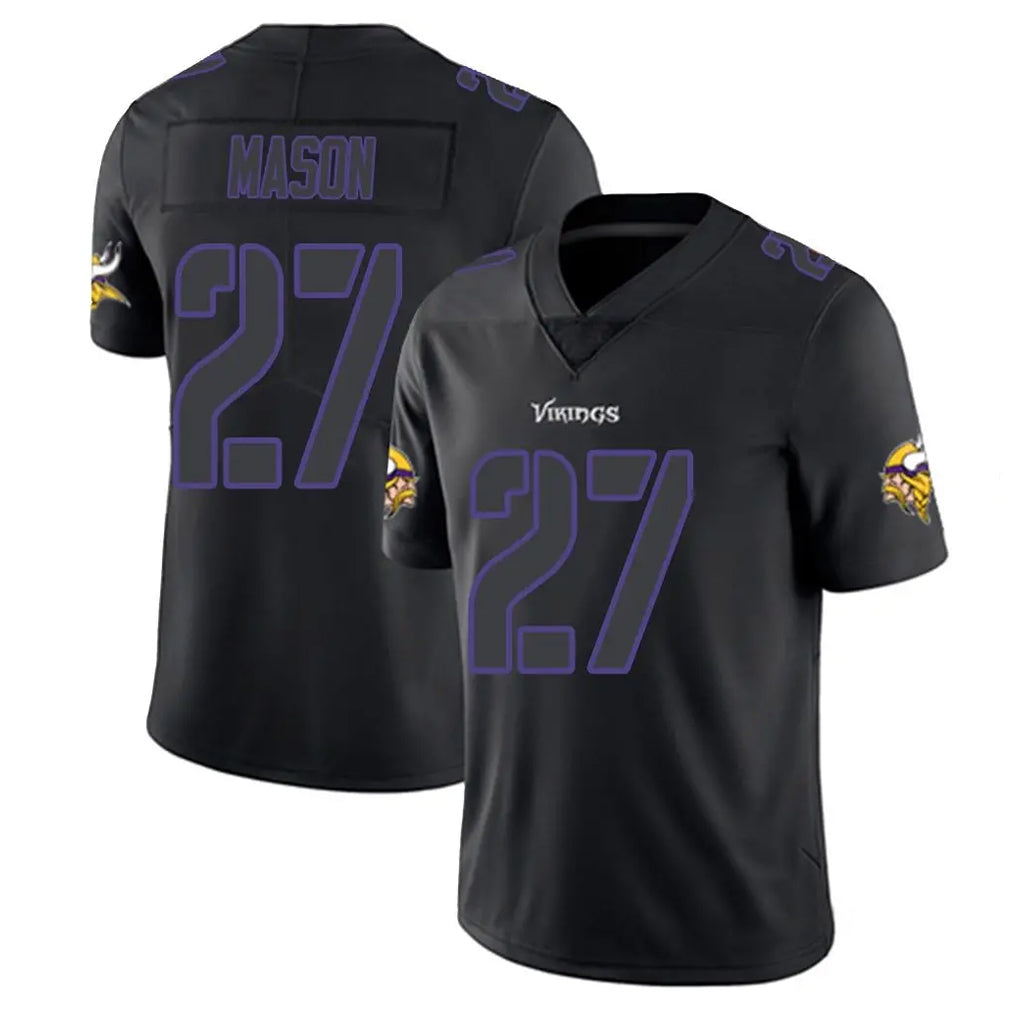 M.Vikings #27 Jordan Mason Player Black Impact LImited Home Game PETTCS Stitched Jerseys
