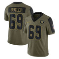 LV.Raiders #69 Adam Butler Player Olive Salute To Service Limited Game PETTCS Stitched Jerseys