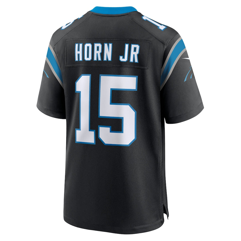 PETTCS C.Panthers #15 Jimmy Horn Jr Black Team Game Jersey