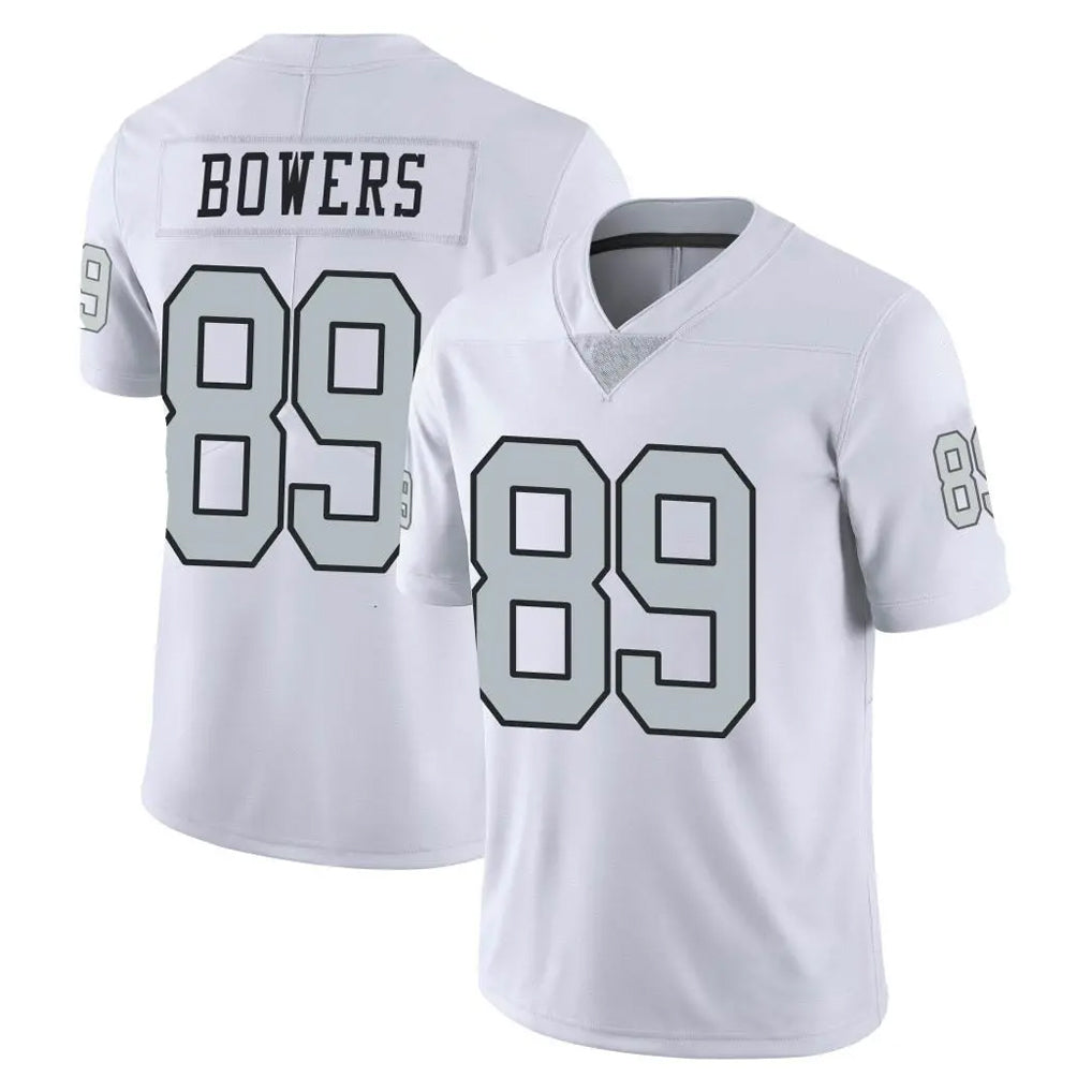 LV.Raiders #89 Brock Bowers Player White Limited Color Rush Home Game PETTCS Stitched Jerseys