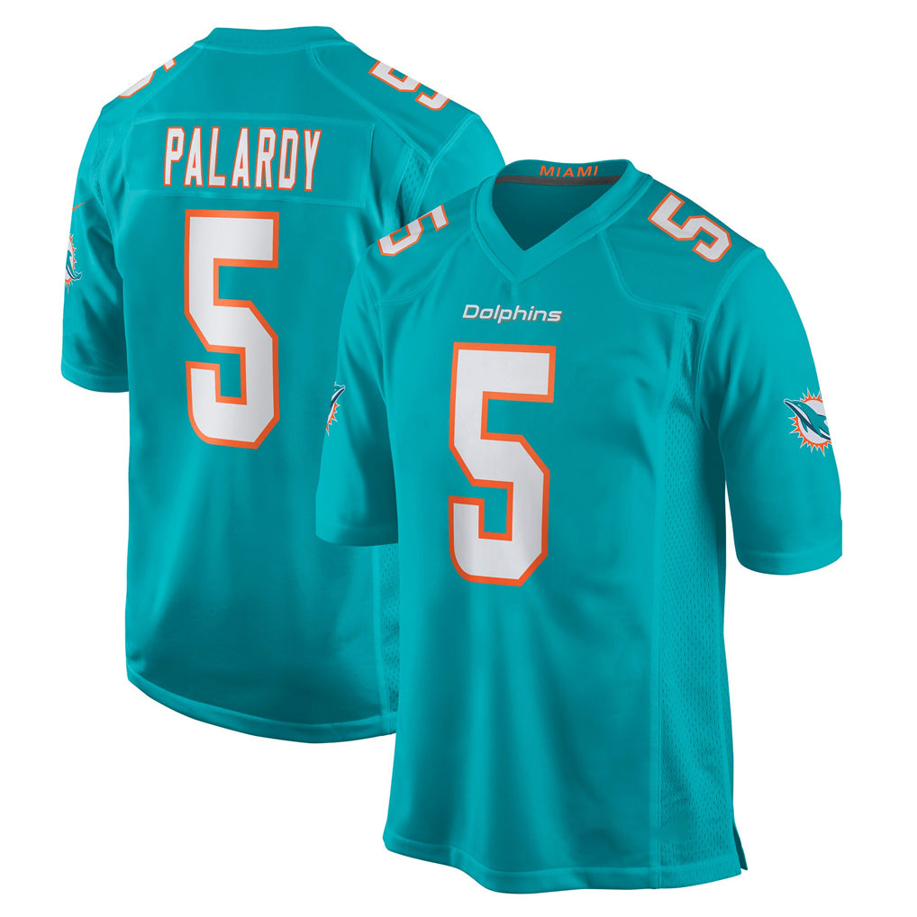 M.Dolphins #5 Jaylen Wright Player Aqua Home Game PETTCS Stitched Jerseys