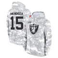 LV.Raiders #15 Fernando Mendoza Player Arctic Camo Salute to Service Hoodies Limited Game PETTCS Stitched Jerseys