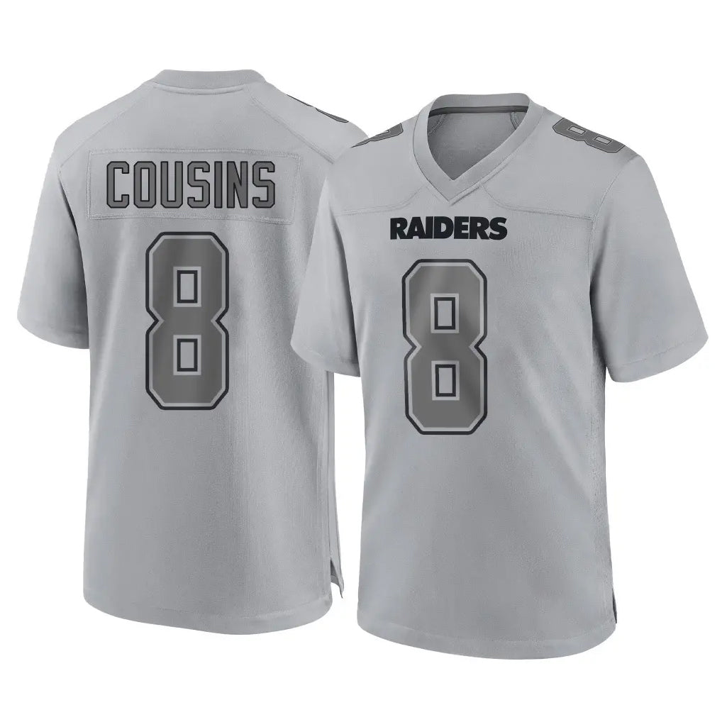 LV.Raiders #8 Kirk Cousins Player Gray Atmosphere Fashion Limited Game PETTCS Stitched Jerseys