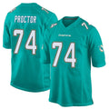 M.Dolphins #74 Kadyn Proctor Player Aqua Team Color Home Game PETTCS Stitched Jerseys