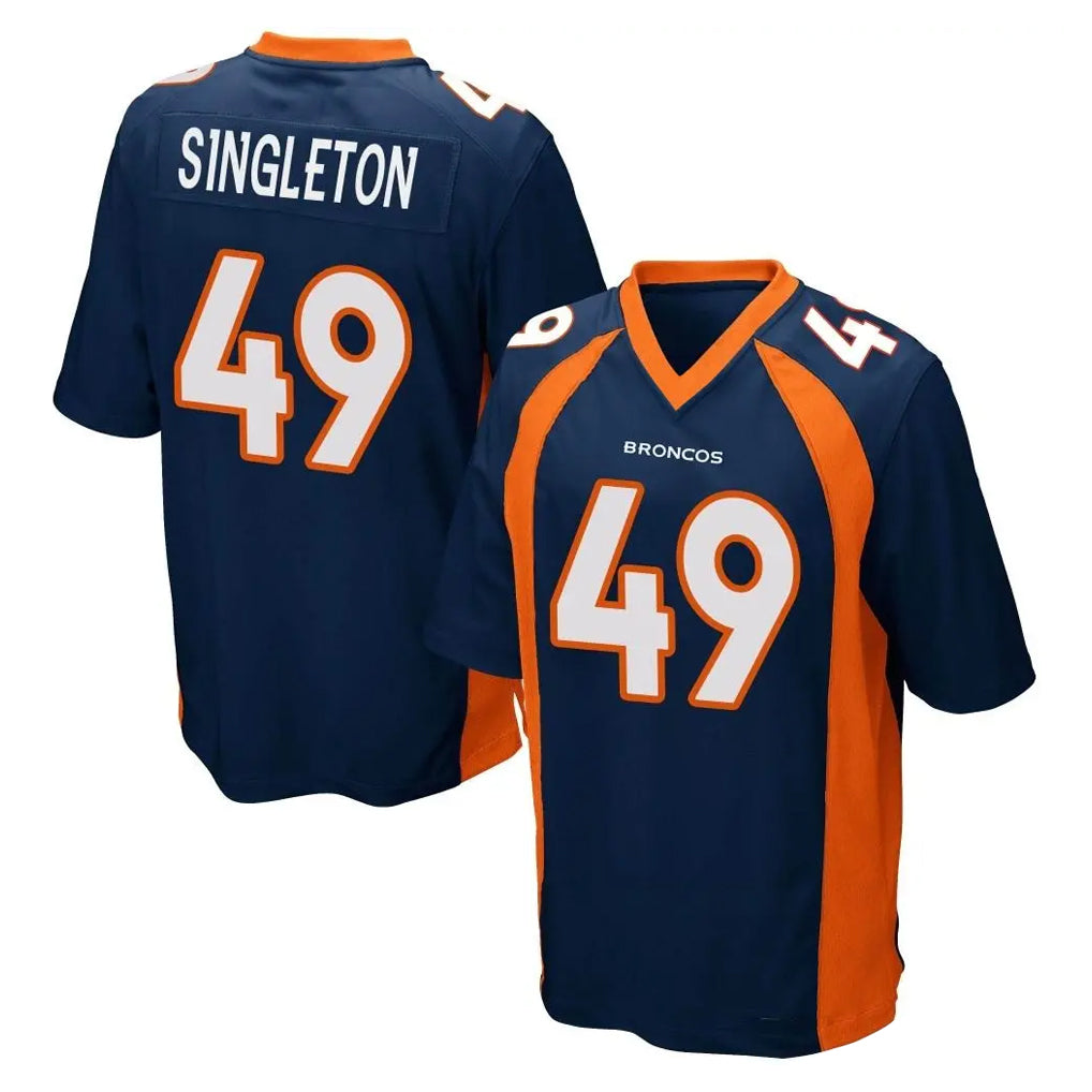 D.Broncos #49 Alex Singleton Player Navy Game PETTCS Stitched Jerseys