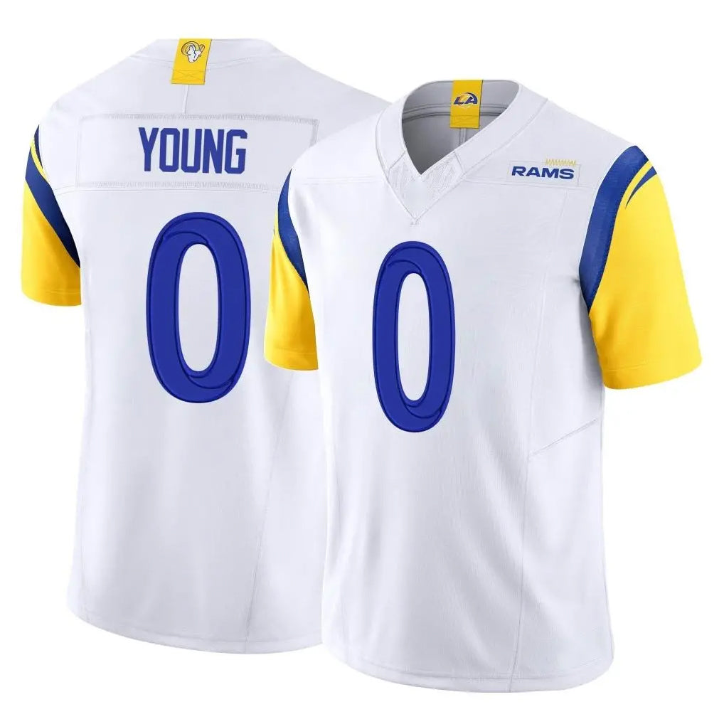 LA.Rams #0 Byron Young Player White Limited Vapor F.U.S.E. Home Game PETTCS Stitched Jerseys