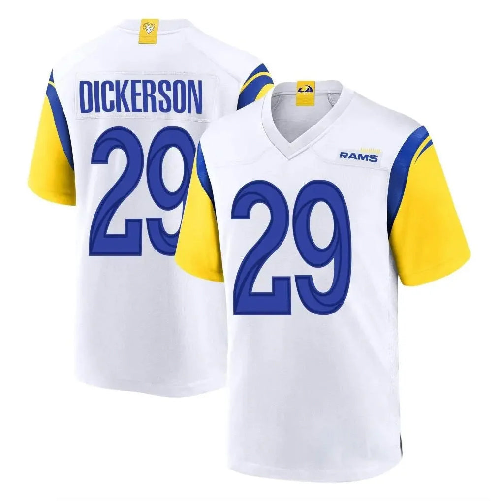 LA.Rams #29 Eric Dickerson Player White Home Game PETTCS Stitched Jerseys