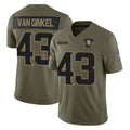 M.Vikings #43 Andrew Van Ginkel Player Olive 2025 Salute To Service Limited Game PETTCS Stitched Jerseys
