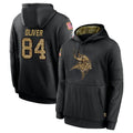 M.Vikings #84 Josh Oliver Player Black Salute to Service Hoodies Limited Game PETTCS Stitched Jerseys