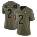 M.Dolphins #2 Malik Willis Player Olive 2025 Salute To Service Limited Game PETTCS Stitched Jerseys