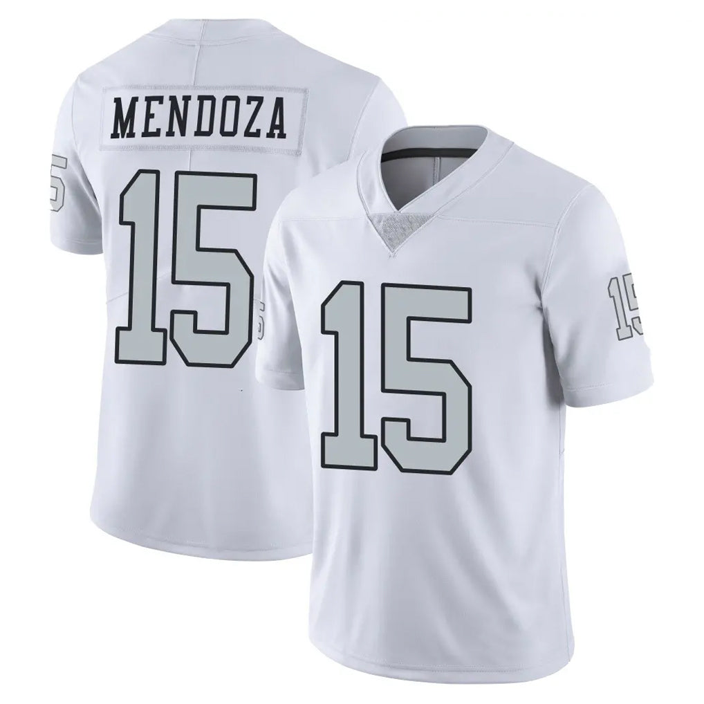 LV.Raiders #15 Fernando Mendoza Player White Limited Color Rush Home Game PETTCS Stitched Jerseys