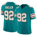 M.Dolphins #92 Zach Sieler Player Aqua Limited Alternate Vapor F.U.S.E. Home Game PETTCS Stitched Jerseys