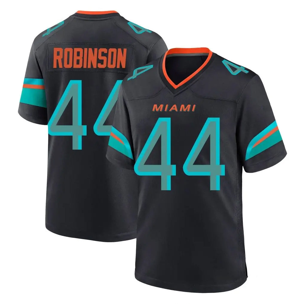 M.Dolphins #44 Chop Robinson Player Black Pitch Rivalries Collection Home Game PETTCS Stitched Jerseys