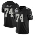 LV.Raiders #74 Kolton Miller Player Black Vapor Limited Home Game PETTCS Stitched Jerseys