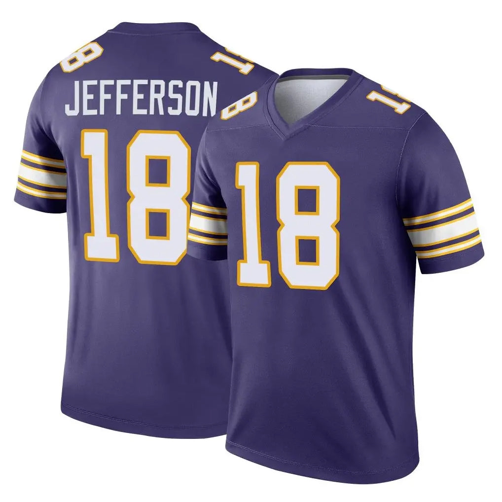 M.Vikings #18 Justin Jefferson Player Purple Limited Classic Home Game PETTCS Stitched Jerseys